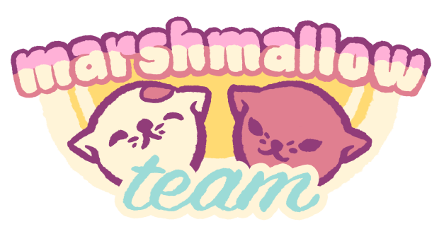 Marshmallow Team logo with two cats